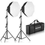 Neewer 700W Octagon Softbox Continuous Lighting Kit for Camera Photo Video Photography, Includes: (2)32×32 inches/80×80 centimeters Softbox, (2)85W 5500K Light Bulb, (2)Light Stand, (1)Carrying Bag