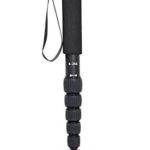 Koolehaoda Lightweight Portable 63-inches Camera Aluminium Monopod with Folding Three Feet Support Stand. 6-section Leg , Leg max diameter: ?28MM, Folding length: 420mm (16.5 “).(K-266 Black)