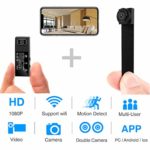 Hidden Spy Camera,1080P WiFi Mini Camera Portable Wireless Security Cameras Video Recorder IP Cameras Nanny Cam with DIY Interchangable Lens/Motion Detection for Indoor Outdoor Monitoring