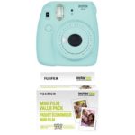 Fujifilm Instax Mini 9 Instant Camera – Ice Blue with Value Pack – 60 Images