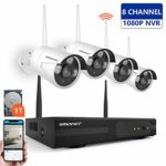 ?2019 New? Wireless Security Camera System,SMONET 1080P 8 Channel Video Security System(1TB Hard Drive),4pcs 960P(1.3 Megapixel) Indoor/Outdoor Wireless IP Cameras,65ft Night Vision,P2P,Free APP