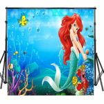 Sensfun 6x6ft Mermaid Backdrop Underwater World Photography Background Little Mermaid Princess Photo Booth Backdrops for Baby Shower Kids Newborn Children Birthday Party Photo Studio Props(SXY219)