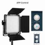 GVM Led Bi-Color Video Lights with APP Function, Variable CCT 2300K-6800K and 10%-100% Brightness with Digital Display for Video Studio Shooting, CRI97+ TLCI97 Led Light Panel +Barndoor