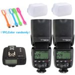 2X Godox TT600 High Speed Sync 2.4G Wireless Camera Flash Speedlite +Godox X1T-C Remote Trigger Transmitter for Canon+2xDiffuer + CONXTRUE USB LED free gift