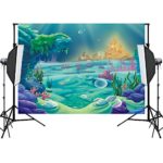 Aisnyho Underwater Backdrop Under The Sea Little Mermaid Backdrops Ocean Birthday Party Banner Background for Photography Studio Baby Show Kid Photo Booth Props 7 x 5ft
