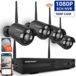[8CH Expandable] Security Camera System Wireless,SMONET 8CH 1080P Home Security System(1TB Hard Drive),4pcs 1.3MP Indoor/Outdoor Wireless IP Cameras,P2P,65ft Night Vision,Easy Remote View,Free APP