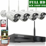 ?2019 Update? OOSSXX 8-Channel HD 1080P Wireless Security Camera System,4Pcs 1080P 2.0 Megapixel Wireless Indoor/Outdoor IR Bullet IP Cameras,P2P,App, HDMI Cord & 2TB HDD Pre-Install