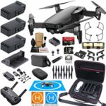 DJI Mavic Air Fly More Combo (Onyx Black) Elite Bundle with 3 Batteries, 4K Camera Gimbal, Professional Carrying Case and Must Have Accessories