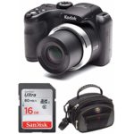Kodak PIXPRO AZ252 Point & Shoot Digital Camera with 3” LCD (Black) and 16GB SD Card and Case