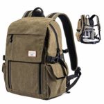 Zecti Camera Backpack Waterproof Canvas DSLR Camera Bag (New Version) For 1 DSLR 4xLens, Laptop and Other Digital Camera Accessories with Rain Cover-Green