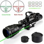 XOPin Rifle Scope Combo C4-16x50EG Dual Illuminated with Green Laser Sight 4 Holographic Reticle Red/Green Dot for Weaver/Rail Mount (Updated AOEG Green Laser)