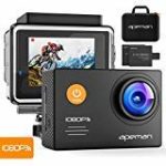 APEMAN Action Camera WiFi 14MP 1080P FHD Sports Camera 2.0 inch LCD Display & 170 Degree Ultra Wide-Angle Lens – 2 Rechargeable 1050mAh Batteries & Portable Package Including Full Accessories Kits