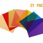 Best Starloop 21Pack Light Gels Colored Overlays Transparency Color Film Plastic Sheets Correction Gel Light Filter Sheet, 8.5×11 Inch,7 Assorted Colors 3 Sets