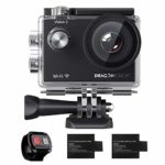 Dragon Touch 1080P WiFi Action Camera 30m Underwater Camera Vision 2 170° Wide Angle Sports Camera with Remote Control 2 Batteries and Helmet Mounting Accessories Kit (Black)