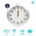 AMCSXH HD 1080P WiFi Hidden Camera Wall Clock Spy Camera with Motion Detection, Security for Home and Office, Nanny Cam/Pet Cam/Wall Clock Cam, Remote-Real Time Video, Support iOS/Android, Video only