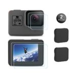 Kupton Screen Protector for GoPro Hero 7 (Black Only)/ 6/5/ 2018, Upgraded Tempered Glass Screen Protector Film+Tempered Glass Lens Film+Lens Cover Accessories for Go Pro Hero7 Hero6 Hero5-2 Packs