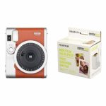 Fujifilm Instax Mini 90 Instant Film Camera (Brown) with Instant Film Value Pack – (3 Twin Packs, 60 Total Pictures)(Package may vary)