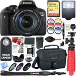 Canon EOS Rebel T6i Digital SLR Camera with EF-S 18-135mm is STM Lens Memory & Flash Accessory Bundle