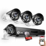 ?Updated? XVIM 8CH 4-in-1 720P DVR Security Camera System CCTV Recorder with 1TB Hard Drive,4pcs Outdoor Surveillance Cameras with Night Vision, Easy Remote Access on Phone