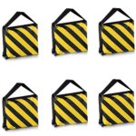 Neewer 6 Pack Dual Handle Sandbag, Black/Yellow Saddlebag for Photography Studio Video Stage Film Light Stands Boom Arms Tripods