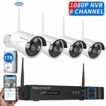 NexTrend Security Camera System, 8CH 1080P Wireless Video Recorder with 4Pcs 960P Outdoor Security Camera, 1TB Hard Drive Pre-Installed, Plug-Play for Home Security