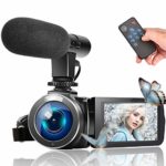 Camcorder Video Camera, Vlogging Camera Full HD 1080P 30FPS 3” LCD Touch Screen Vlog Video Camera for YouTube Videos with External Microphone and Remote Control
