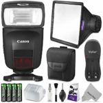 Canon Speedlite 470EX-AI w/Essential Photo Bundle – Includes: Altura Photo Softbox Flash Diffuser, AA Rechargeable Batteries w/Charger
