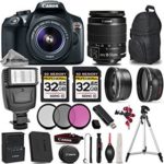 Canon EOS REBEL T6 DSLR Camera + Canon EF-S 18-55mm f/3.5-5.6 IS II Lens + Digital Camera Flash + 0.43X Wide Angle Lens + 2.2x Telephoto Lens -All Original Accessories Included – International Version