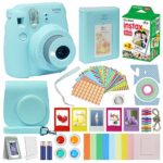 Fujifilm Instax Mini 9 Camera Ice Blue Accessory kit for Kids Fuji Instax Mini 9 Camera Includes Instant Camara Fuji Instax Film 20 Pack Instax Case with Strap Instax Album + Frames Lenses + More …