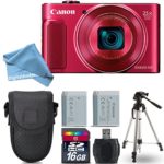 Canon PowerShot SX620 HS Digital Camera (Red) + 16GB Class 10 Memory Card + Backup Battery + Point & Shoot Camera Case + Card Reader + Tripod + Screen Protector + DigitalAndMore Accessory Bundle