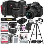 Nikon D5600 DSLR Camera with NIKKOR 18-55mm + 70-300mm Lenses W/2 x 32GB Memory Card + Digital Slave Flash + Filters, Telephoto & Wideangle Lens, Xpix Lens Accessories with Deluxe Bundle