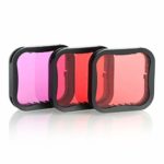 SOONSUN 3 Pack Dive Filter for GoPro Hero 5 6 7 Black Super Suit Dive Housing – Red,Light Red and Magenta Filter – Enhances Colors for Various Underwater Video and Photography Conditions