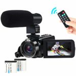 Video Camera Camcorder,ACTITOP 1080P FHD Camcorder 24.0MP 16X Digital Zoom Vlogging Camera for YouTube with Microphone, Remote Controller and 2 Batteries