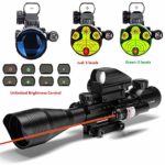 MidTen 4-12×50 Dual Illuminated Scope with Dot Sight & Laser Sight & 20mm Mount