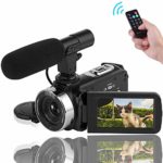 Video Camera Camcorder 1080P Digital Camera Night Vision YouTube Vlogging Camera with External Microphone and Remoter