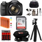 Sony DSC-H300/B DSCH300B H300 20.1MP with 35x Optical Zoom and 3-inch LCD + Sony 32GB SDHC + Focus AA Batteries w/Charger + Focus Camera Case with Accessory Kit