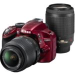 Nikon Digital Single-lens Reflex Camera D3200 200mm Double Zoom Kit Comes 18-55mm/55-200mm Red D3200wz200rd