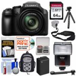 Panasonic Lumix DC-FZ80 4K Wi-Fi Digital Camera with 64GB Card + Backpack + Flash + Battery + Tripod + Strap + Kit