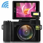 Digital Camera Seree Video Cameras 4X Digital Zoom Vlogging Camera Point and Shoot Digital Cameras with WiFi 2.7K Ultra HD 24MP Blogging Camera Selfie Camera with Flip Screen