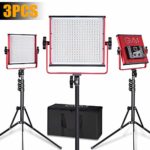 GVM LED Video Light 520 CRI97 + & TLCI 97+ 18500lux @ 20 inch Bi-Color 3200-5600K for Photography Video Lighting Studio Interview Portrait