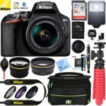 Nikon D3500 24.2MP DSLR Camera (Renewed) + AF-P DX 18-55mm VR NIKKOR Lens Kit + Accessory Bundle 16GB SDXC Memory + SLR Photo Bag + Wide Angle Lens + 2.2X Telephoto Lens + Flash & More