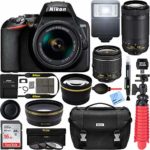 Nikon D3500 24.2MP DSLR Camera with AF-P 18-55mm VR Lens & 70-300mm Dual Zoom Lens Kit 1588 (Certified Refurbished) with 16GB Accessory Bundle