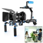 Neewer Film Movie Video Making System Kit for Canon Nikon Sony and Other DSLR Cameras Video Camcorders, includes: C-shaped Bracket,Handle Grip,15mm Rod,Matte Box,Follow Focus,Shoulder Rig (Blue+Black)