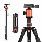GEEKOTO 58” Ultra Compact and Lightweight Aluminum Tripod with 360° Panorama Ball Head, Camera Tripod for DSLR, Monopod, Tripod for OSMO, Ideal for Vlog, Travel and Work