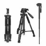 ZOMEi Travel Tripod 2-in-1 Aluminum Alloy Camera Tripod Portable Monopod for DSLR Canon Nikon Sony SLR, Phone Video and DV Video Camcorder