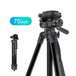 MOUNTDOG Camera Tripod 70” Professional DSLR Aluminum Alloy Camera Travel Tripod Stand Light Weight Adjustable for Video Canon Nikon Sony Samsung Olympus Panasonic Pentax