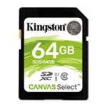 Kingston Canvas Select 64GB SDHC Class 10 SD Memory Card UHS-I 80MB/s R Flash Memory Card (SDS/64GB)