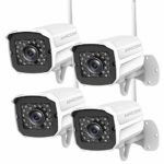 Outdoor Security Camera (4 Pack), 1080p IP Cam 2.4G IP66 Waterproof Night Vision Surveillance System with Two-Way Audio, Motion Detection, Activity Alert, Deterrent Alarm – iOS, Android App