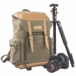 TARION M-02 Canvas Camera Backpack Water-Repellent Camera Bag for DSLR SLR Mirrorless Cameras & Accessories – Colour Green