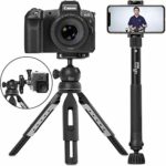 6 in 1 Monopod Tripod Kit by Altura Photo – Universal 55” Telescoping DSLR Camera, GoPro, Cell Phone Holder Selfie Stick with Tripod Base, 360 Ball Head and Carry Bag